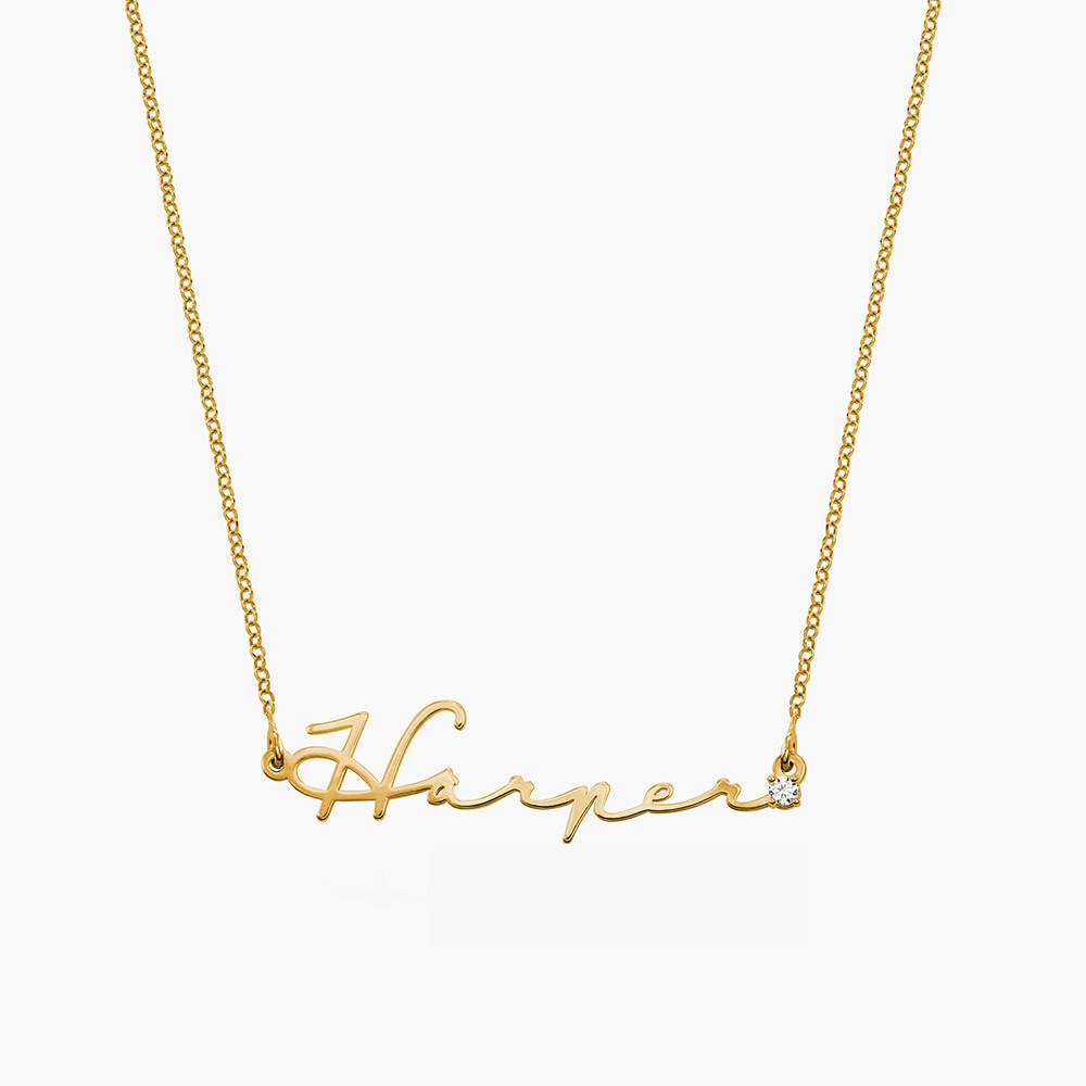 Women Fashion Names - NAME NECKLACE WITH DIAMOND - GOLD