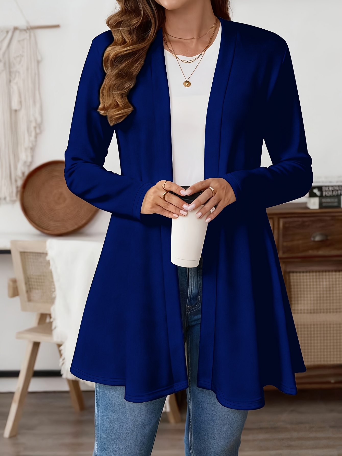 Women'S Fashion Knitwear - Plus Size Women Open Front Cardigan,