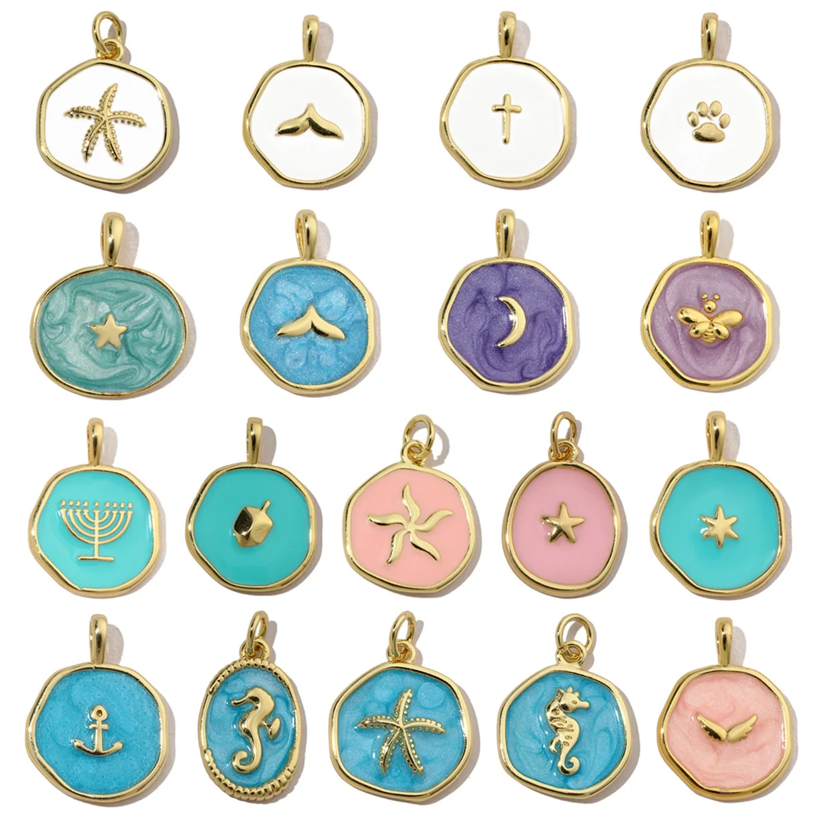 Women Fashion Nz - 3pcs/Lot 18k Gold Plated Enamel Moon