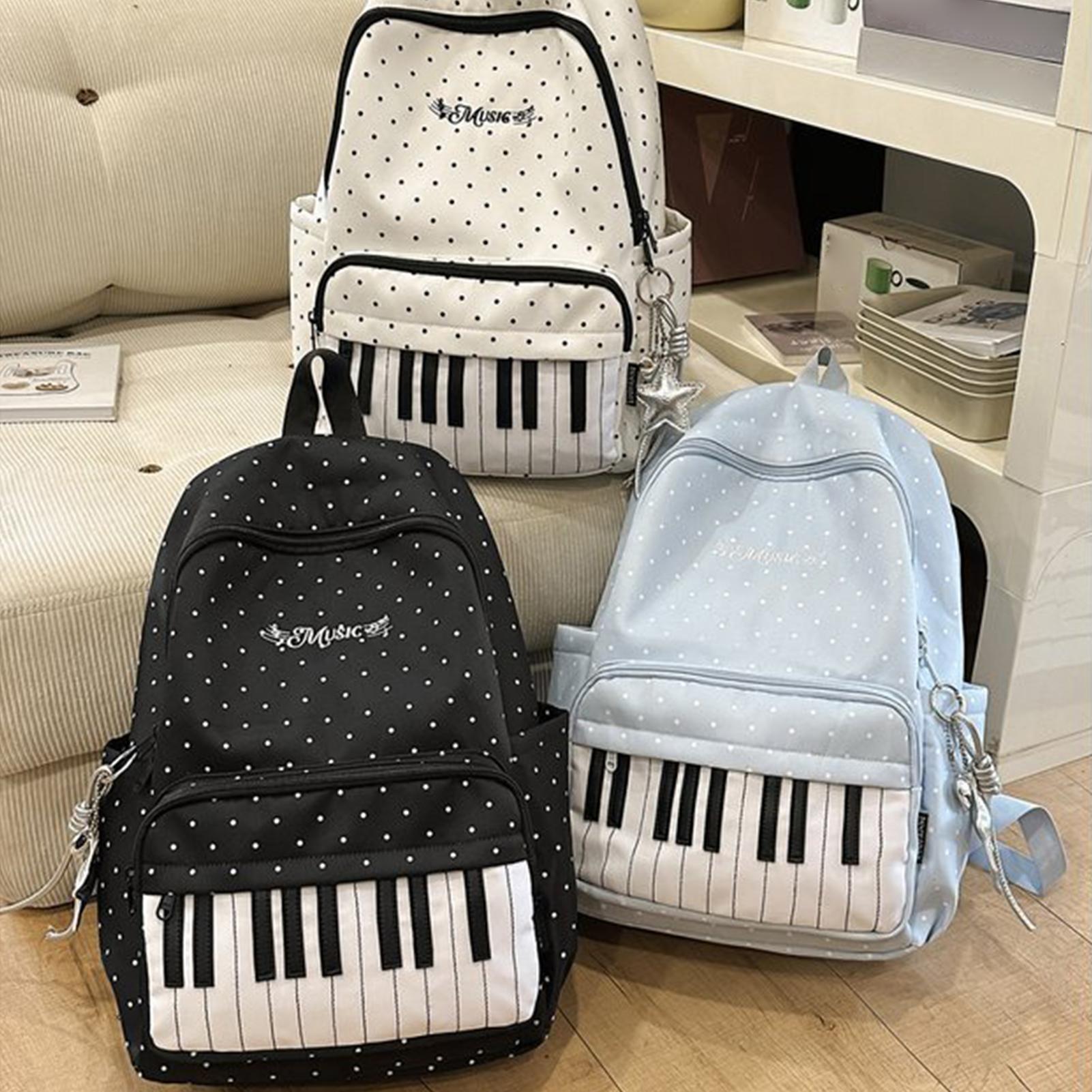 Women'S Fashion Backpack - Travel Backpack | Piano Print Large