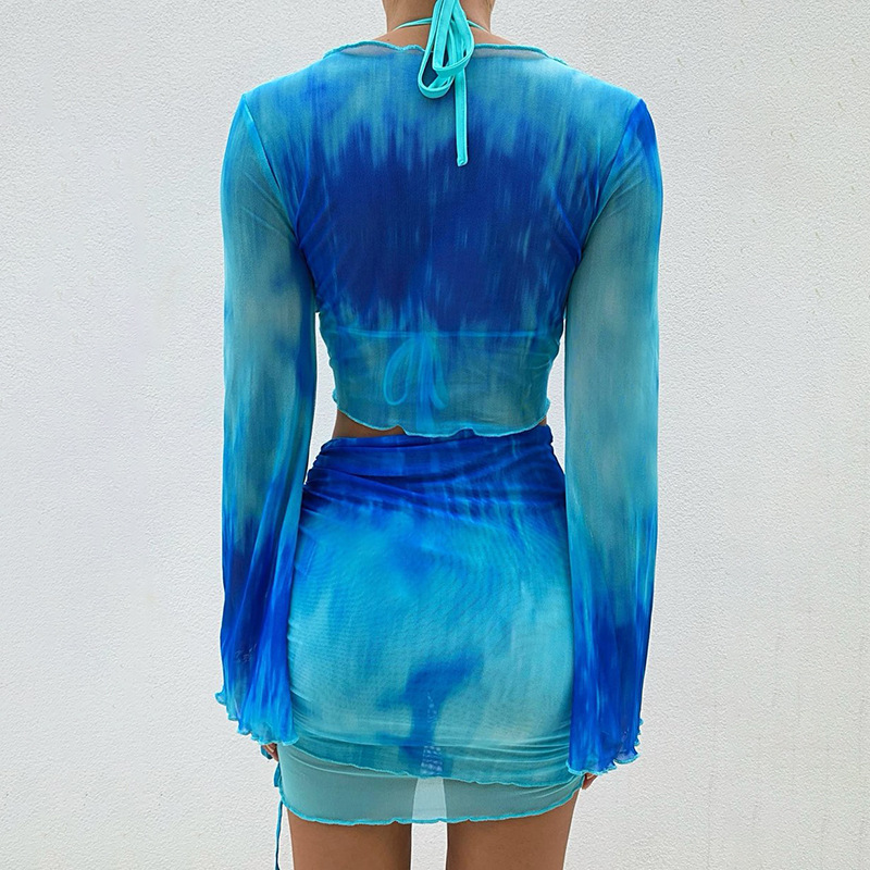 Nsangu Sexy Two Piece Set Blue - đánh giá và giá Women'S Fashion Knitwear