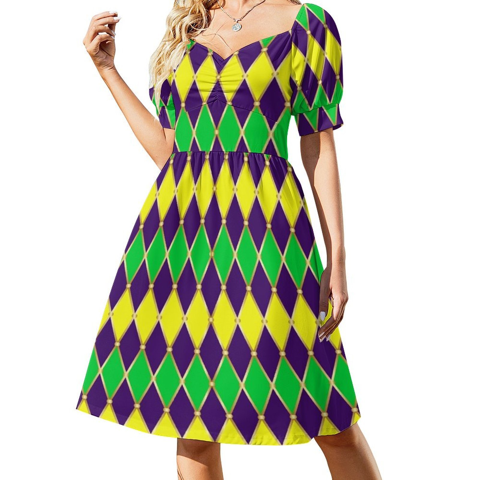 Mardi Gras Floral Smock Dress  - đánh giá và giá Smocked Dress Women
