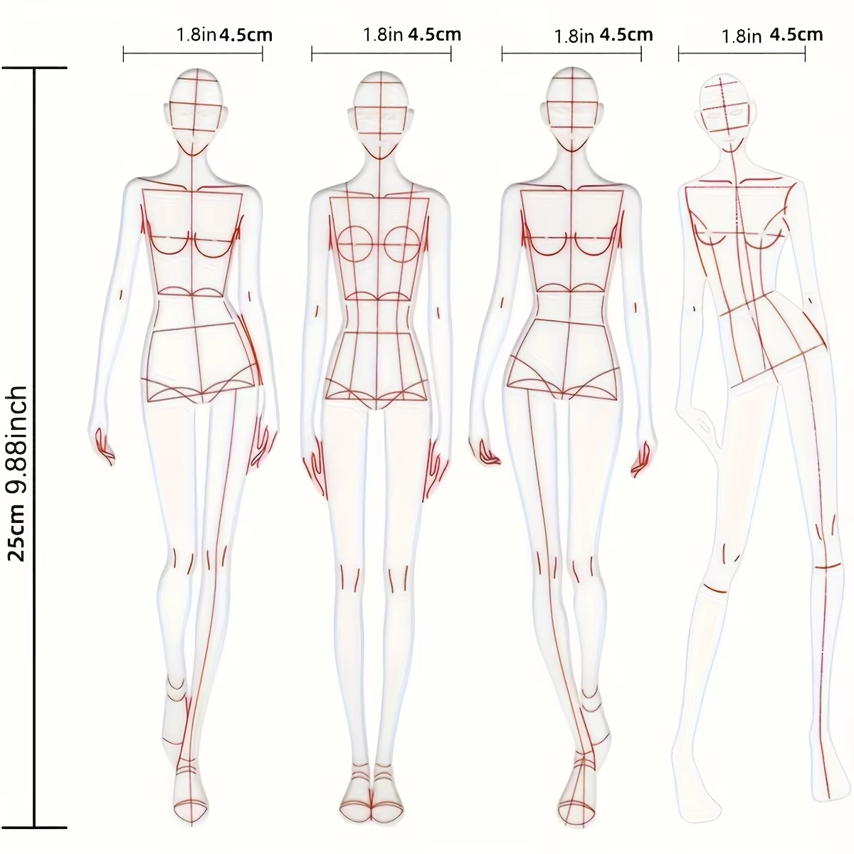 1 Set Women Fashion Drawing Ru - đánh giá và giá Women Fashion Figure Template