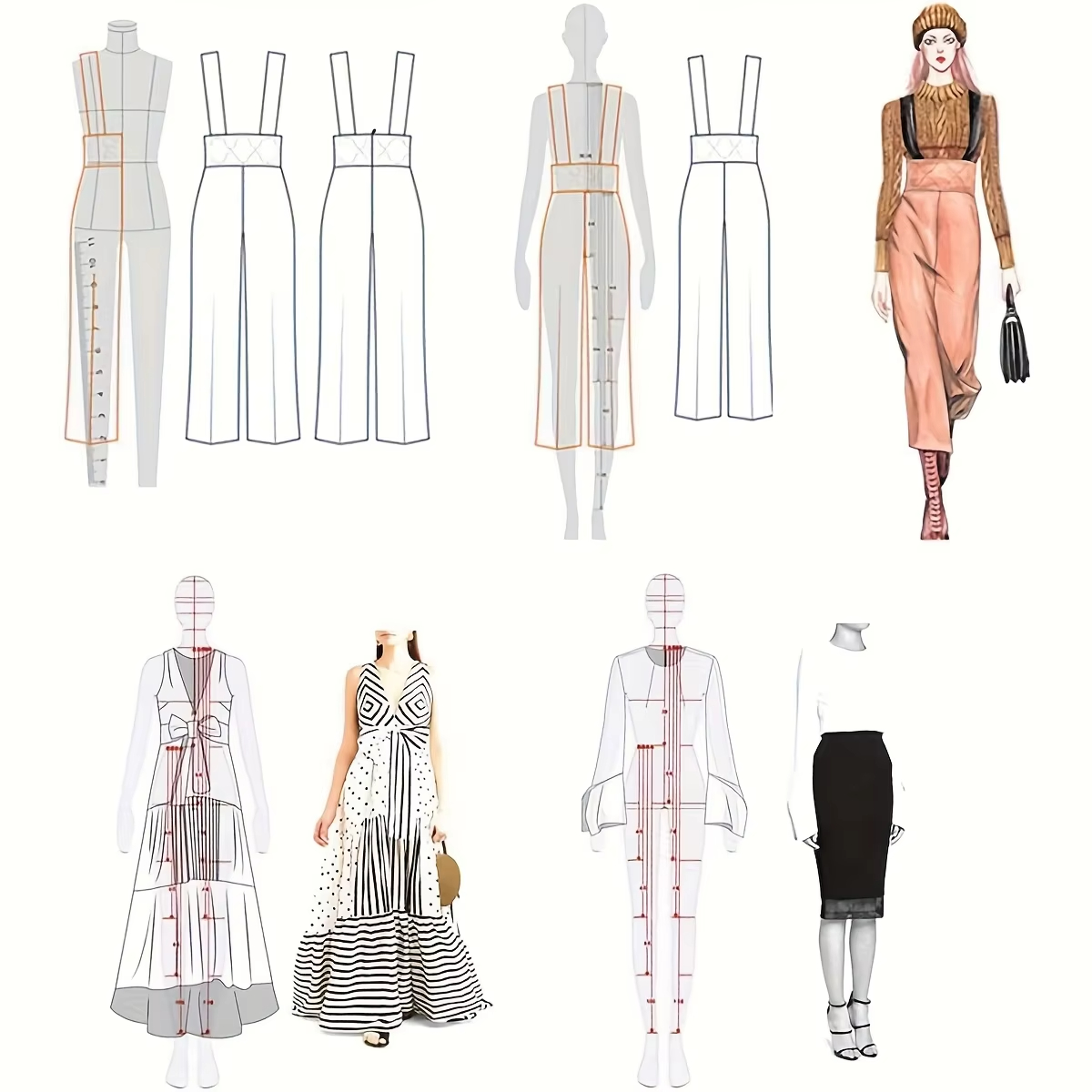 1 Set Women Fashion Drawing Ru - đánh giá và giá Women Fashion Figure Template