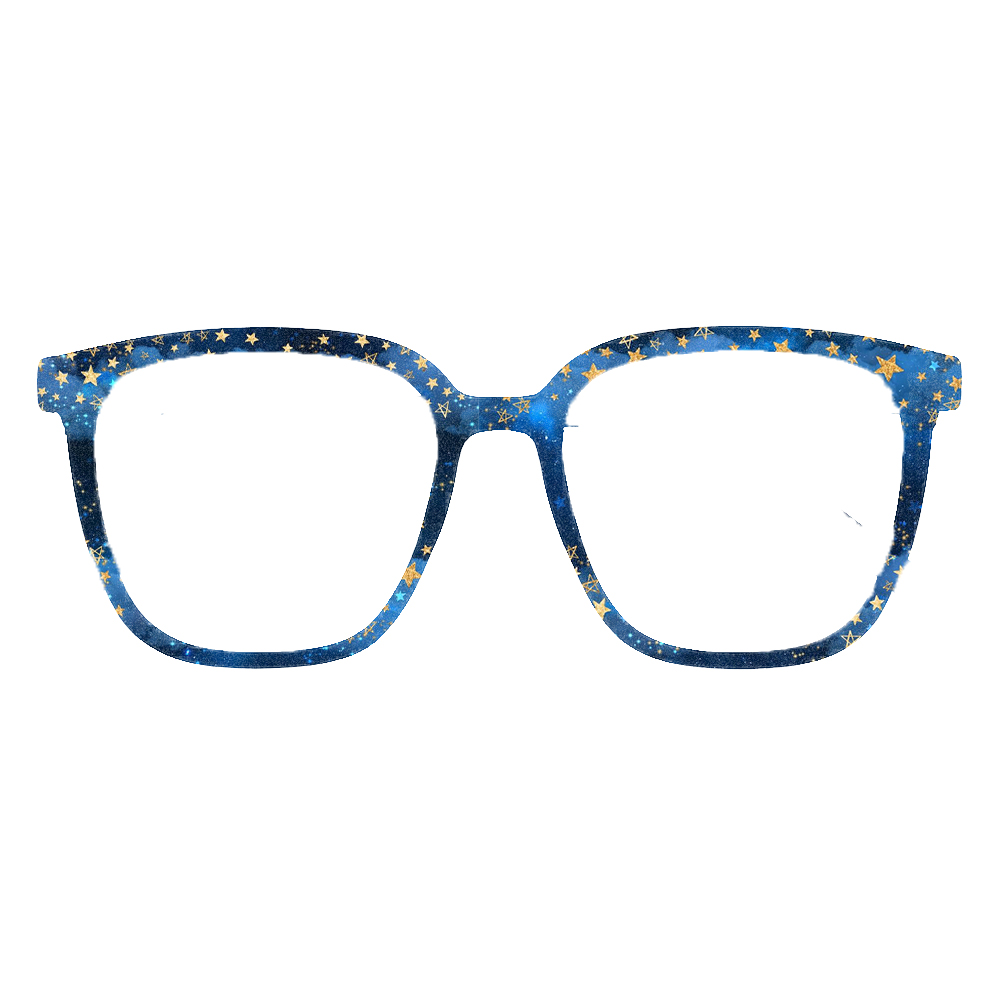 Starry Sky Star Print Square E - đánh giá và giá Women'S Fashion Eyeglass Frames