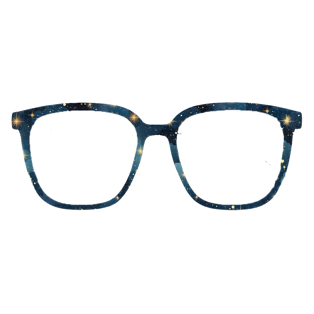 Starry Sky Star Print Square E - đánh giá và giá Women'S Fashion Eyeglass Frames