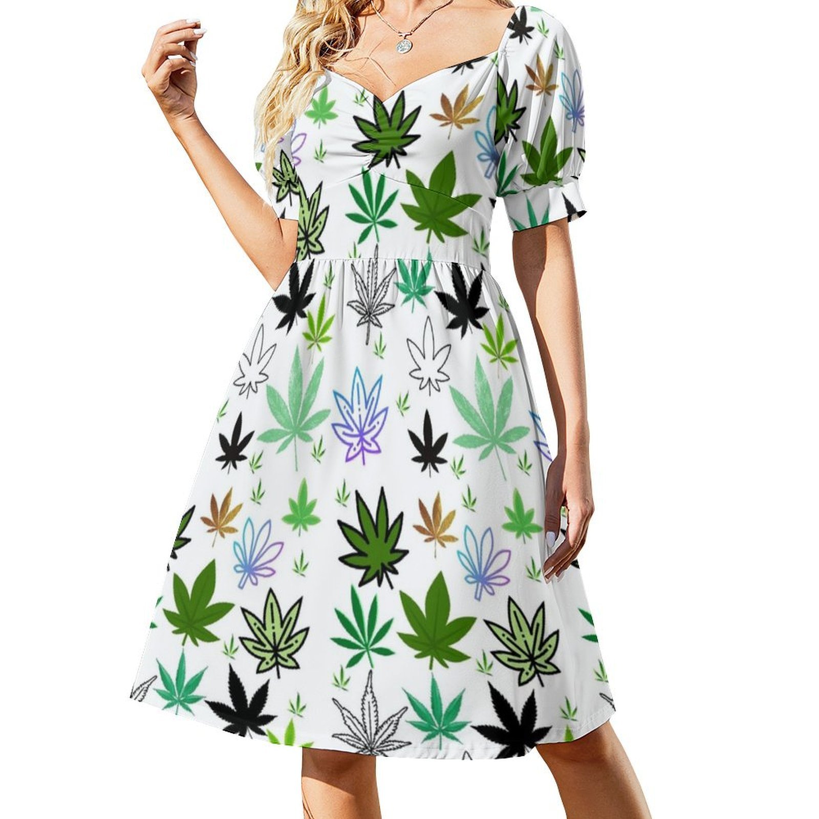 Leaves Floral Smock Dress For  - đánh giá và giá Smocked Dress Women