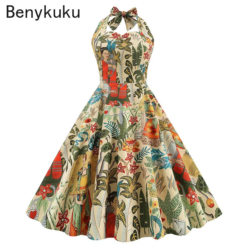 Women Summer Print 50s 60s Vin - đánh giá và giá Women'S Fashion In The 50S