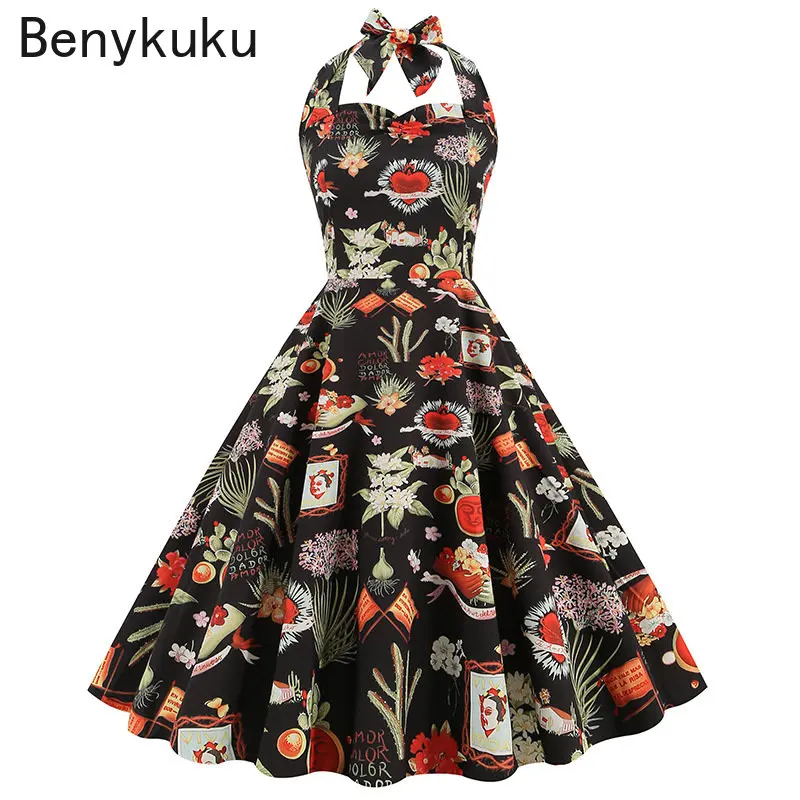 Women Summer Print 50s 60s Vin - đánh giá và giá Women'S Fashion In The 50S