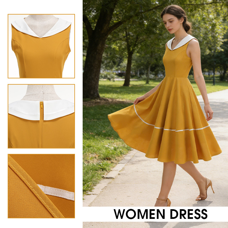 Retro Navy Style Dress Summer  - đánh giá và giá Women'S Fashion In The 50S