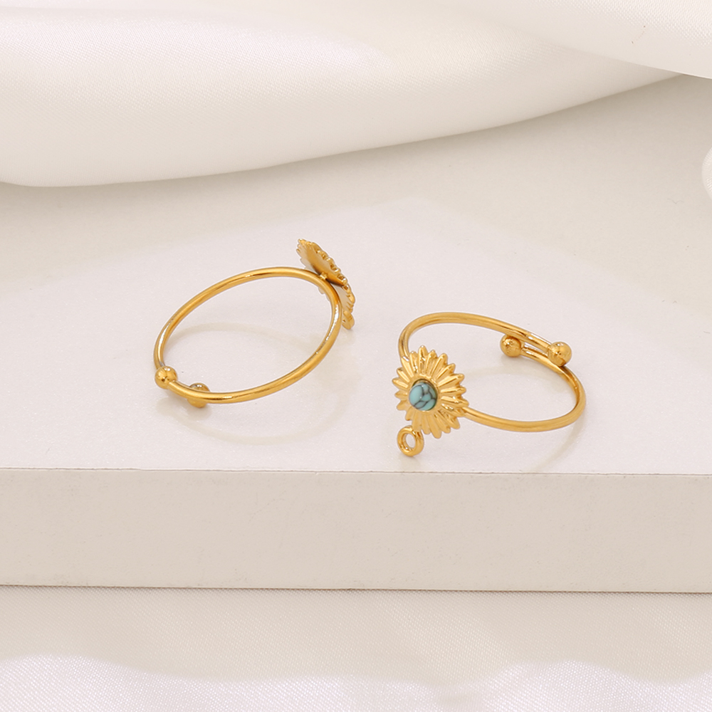 1pcs Stainless Steel Turquoise - đánh giá và giá Women'S Fashion Rings Gold