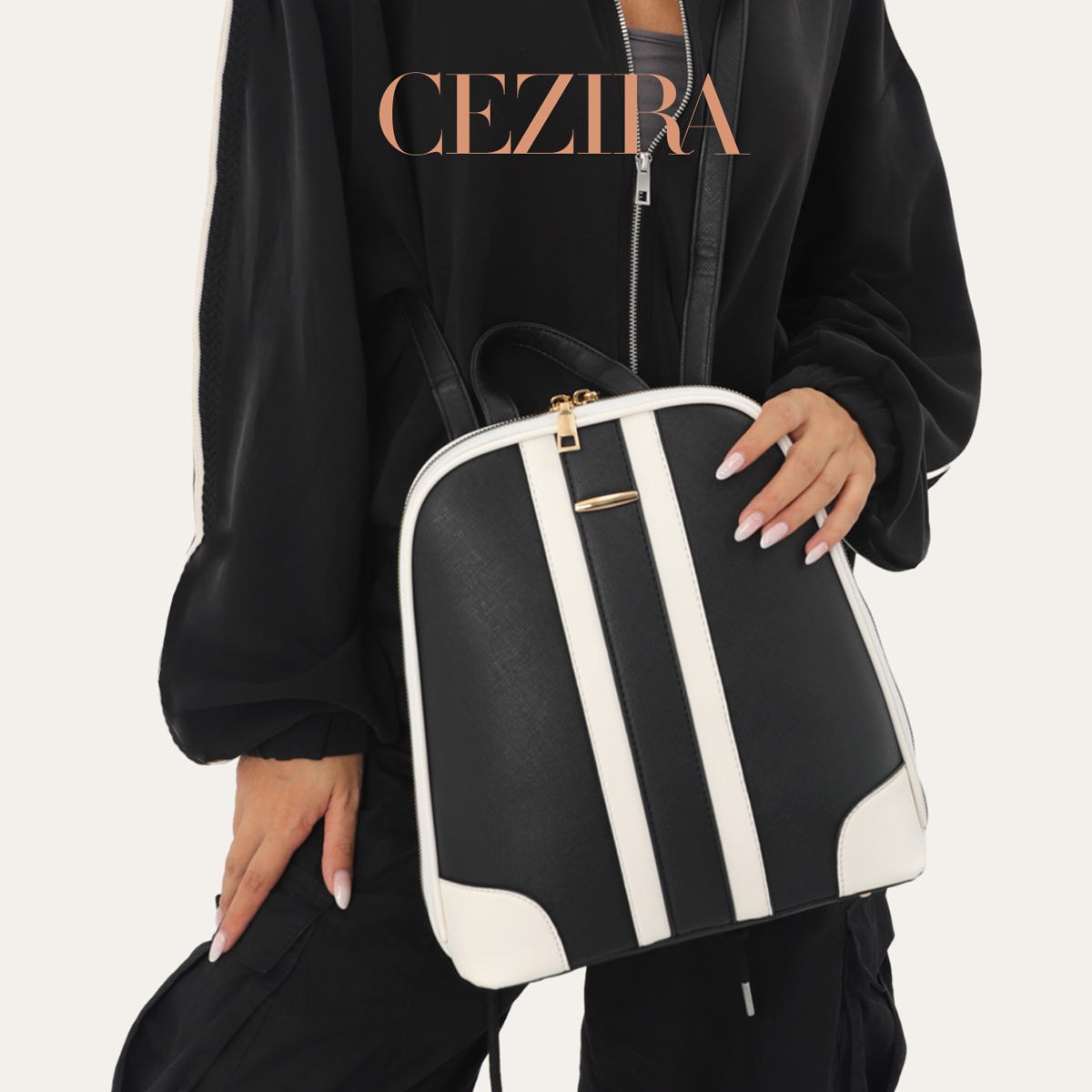 CR Fashion Stripes Patchwork B - đánh giá và giá Women'S Fashion Backpack