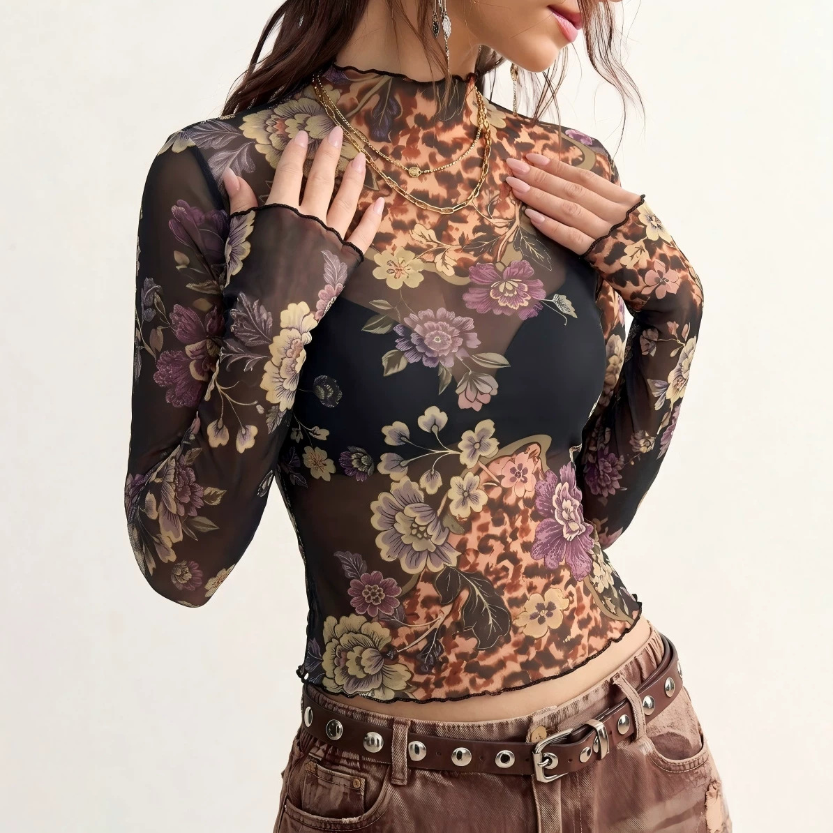 B 2026 Retro Flower Print See  - đánh giá và giá Women Fashion Style