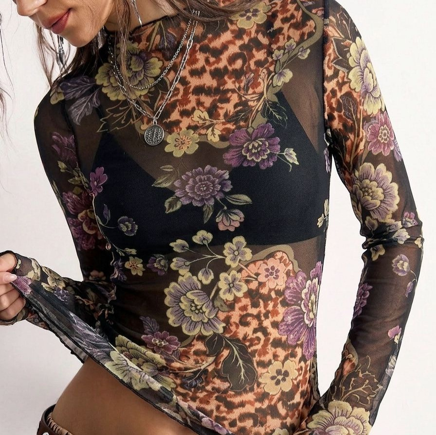 B 2026 Retro Flower Print See  - đánh giá và giá Women Fashion Style