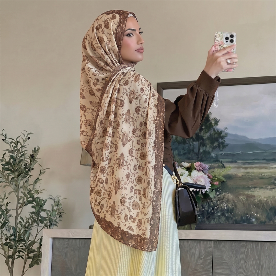 Vintage Floral Print Hijab Sof - đánh giá và giá Women'S Fashion Headbands