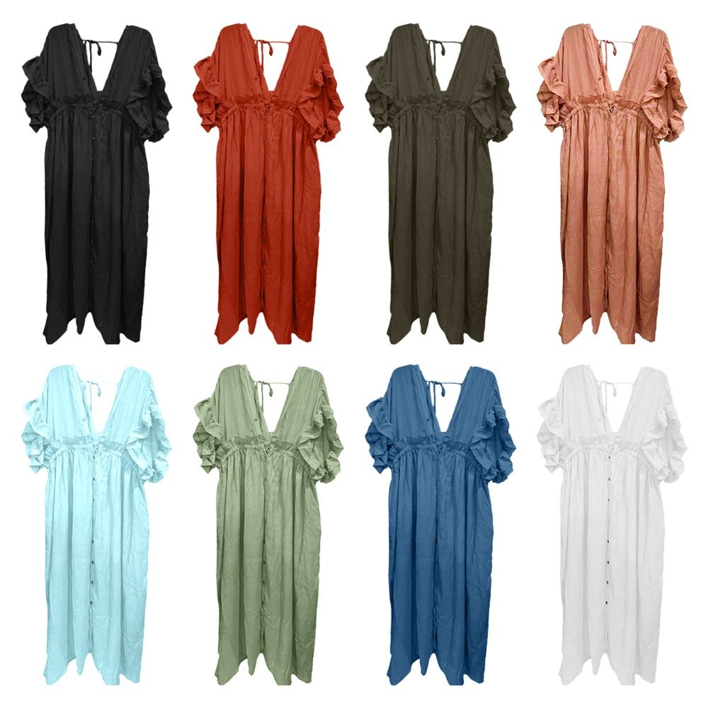 Fashion V Neck Summer Sunscree - đánh giá và giá Smocked Dress Women